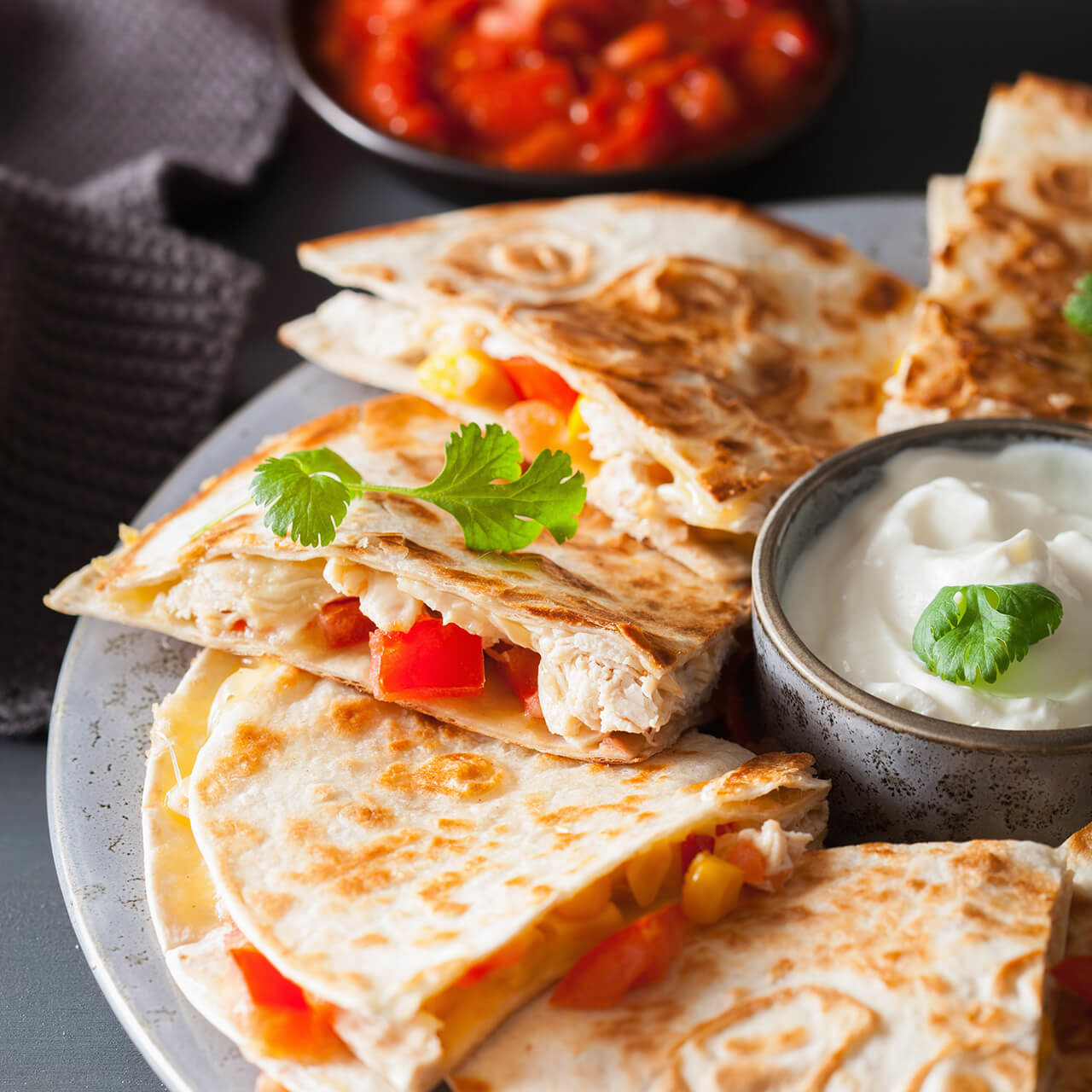 mexican-quesadilla-with-chicken-tomato-sweet-corn