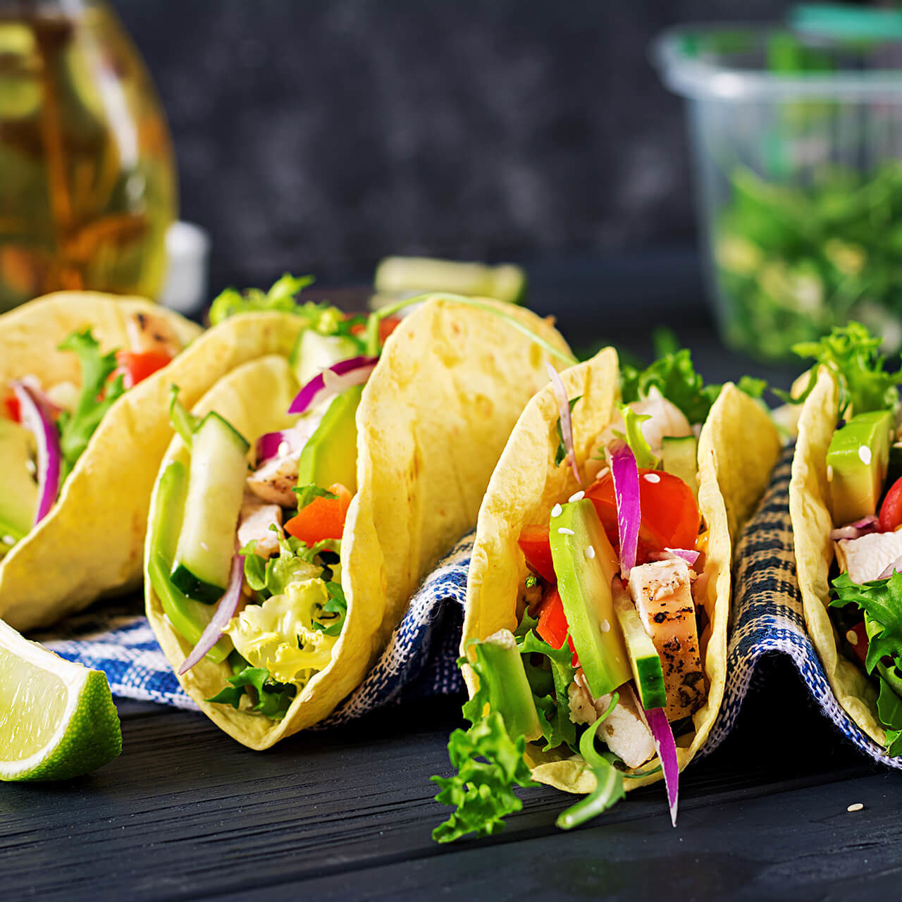 mexican-tacos-with-chicken-meat-avocado-tomato
